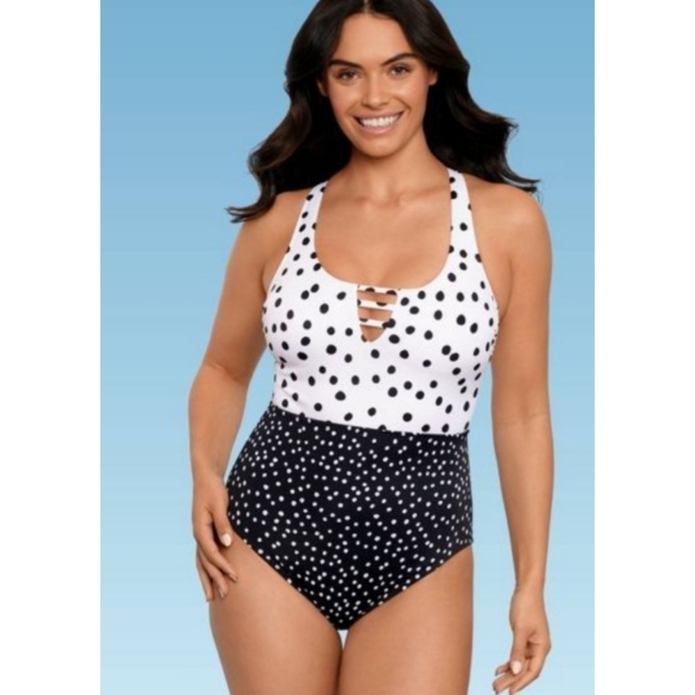 NEW Beach Betty By Miracle Brands Slimming Control Crossback One Piece